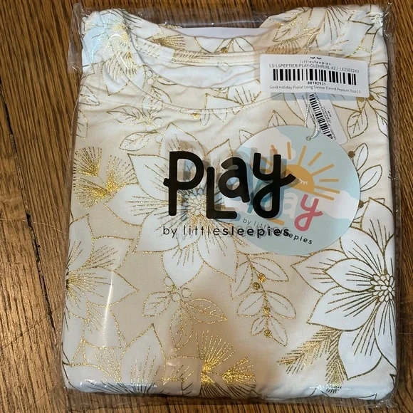 Little Sleepies golden blooms peplum tee size 5 - Picture 2 of 2